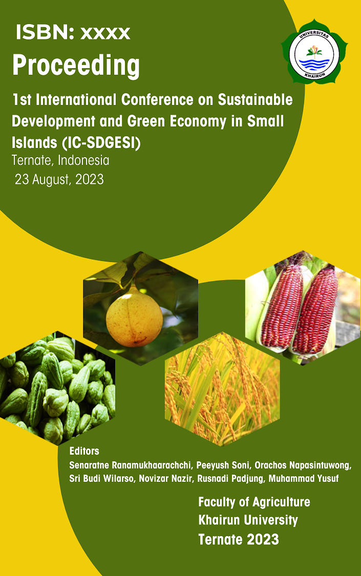 Cover Proceeding of The International Conference on Sustainable Development and Green Economy in Small Islands, Ternate, North Maluku, Indonesia